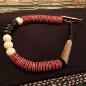 African hand carved necklace